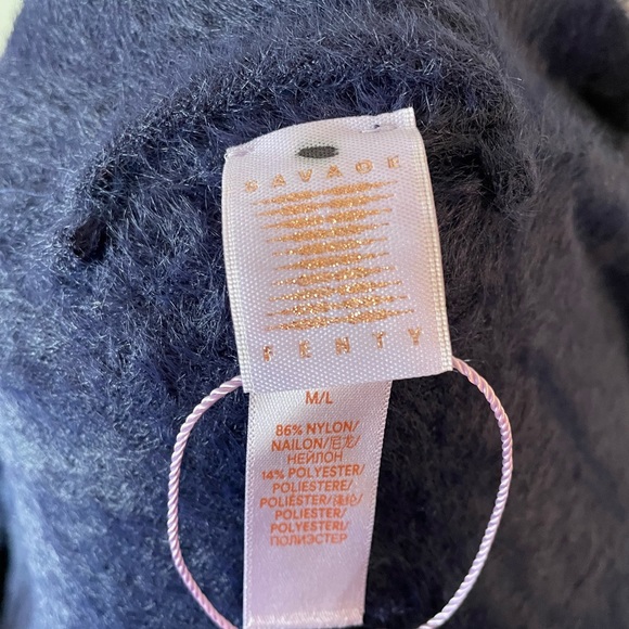 SAVAGE x Fenty (M/L) Fluff it Up Robe in Navy Blue - Picture 15 of 15